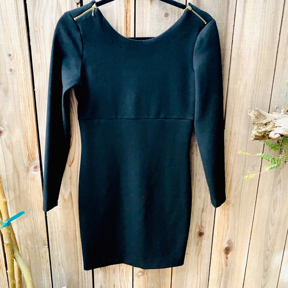 Zara Bodycon Zippered Shoulder Cocktail Dress